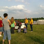 Trevor (KC0QLU) and Bob (KG0CX) teach the Plattsburg Pioneers about emergency communications.